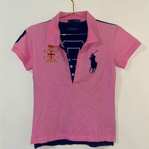 Polo shirt navy and pink #3
